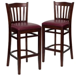 Emma And Oliver 2 Pack Vertical Slat Back Wooden Restaurant Barstool -Emma And Oliver GUEST f1234caf 34bc 4444 93d6 56796e598665