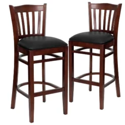 Emma And Oliver 2 Pack Vertical Slat Back Wooden Restaurant Barstool -Emma And Oliver GUEST f2622015 49f5 4241 90bd 2ed5c965d0eb