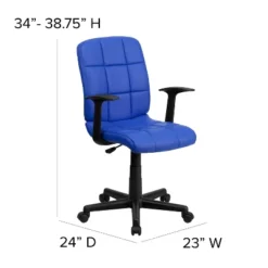 Emma And Oliver Mid-Back Quilted Vinyl Swivel Task Office Chair With Arms -Emma And Oliver GUEST f29e8806 8c79 4827 8e93 1c716dbcce8a