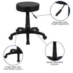 Emma And Oliver Black Adjustable Doctors Stool On Wheels With Ergonomic Molded Seat 10 Emma And Oliver Black Adjustable Doctors Stool On Wheels With Ergonomic Molded Seat -Emma And Oliver GUEST f2f61cba 78e9 4278 9c4a 33ef2fefefb1