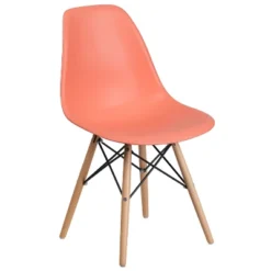 Emma And Oliver Plastic Accent Dining Chair With Wooden Legs -Emma And Oliver GUEST f2f9a13f 0946 4f25 9c2e 7012ec34cd9c