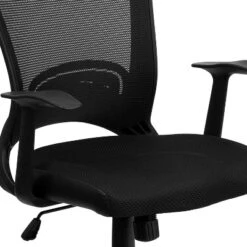 Emma And Oliver Mid-Back Designer Black Mesh Swivel Task Office Chair With Arms -Emma And Oliver GUEST f3211994 ee23 4110 8052 cc3e04522f05