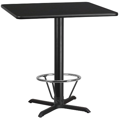 Emma And Oliver 42" Square Laminate Bar Table With 33"x33" Foot Ring Base 5 Emma And Oliver 42" Square Laminate Bar Table With 33"x33" Foot Ring Base - Image 5