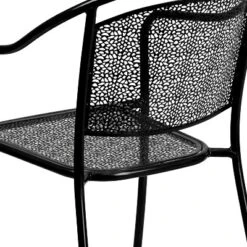 Emma And Oliver Commercial Grade 5 Pack Indoor-Outdoor Steel Patio Arm Chair With Round Back -Emma And Oliver GUEST f3de6cf1 8b0d 49b7 8986 982c37549724