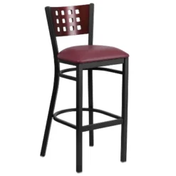 Emma And Oliver Black Decorative Cutout Back Metal Restaurant Dining Barstool -Emma And Oliver GUEST f4c3d78d 5bd5 4ebe a76e 1ed1dc6dec0e