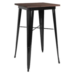 Emma And Oliver 23.75" Square Wood/Metal Indoor Bar Height Table -Emma And Oliver GUEST f5183907 0876 46cf 9af1 705bf482611b
