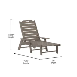 Emma And Oliver Poly Resin Adjustable Adirondack Lounger With Swivel Cup Holder For Indoor/Outdoor Use -Emma And Oliver GUEST f537ada8 abb1 46ee b38f 5edd5742ce2a