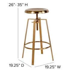 Emma And Oliver Industrial Style Barstool With Swivel Lift Seat -Emma And Oliver GUEST f53d317b 69dc 4304 b517 046b4ba7c87b