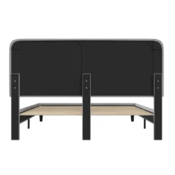 Emma And Oliver Pasithea Upholstered Platform Bed With Curved, Slim Panel Headboard And Wooden Support Slats -Emma And Oliver GUEST f54e5971 3c6e 4942 b6f0 aad5eea0c6cf