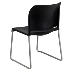 Emma And Oliver Home And Office Guest Chair Black Full Back Contoured Sled Base Stack Chair -Emma And Oliver GUEST f56e9528 bb0a 46ac b5e6 849c965274e0