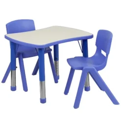 Emma And Oliver 21.875"W X 26.625"L Rectangular Plastic Height Adjustable Activity Table Set With 2 Chairs -Emma And Oliver GUEST f5c56560 2622 4040 bc8e 7ce9828ad495