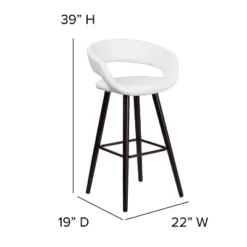 Emma And Oliver 2 Pk. 29'' High Contemporary Vinyl Barstool With Cappuccino Wood Frame -Emma And Oliver GUEST f5c5a45b 4f30 4bc5 911d 705cd7c99884