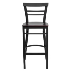 Emma And Oliver 2 Pack Two-Slat Ladder Back Metal Restaurant Barstool -Emma And Oliver GUEST f734de66 c044 4215 a482 915939ac1891