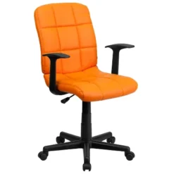 Emma And Oliver Mid-Back Quilted Vinyl Swivel Task Office Chair With Arms -Emma And Oliver GUEST f74ad3f3 57e4 459c b785 c5939a19ea64
