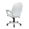 Emma And Oliver Mid-Back White LeatherSoft Tapered Back Executive Swivel Office Chair - Arms