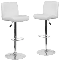 Emma And Oliver 2 Pack Contemporary Vinyl Adjustable Height Barstool With Rolled Seat And Chrome Base 18 Emma And Oliver 2 Pack Contemporary Vinyl Adjustable Height Barstool With Rolled Seat And Chrome Base -Emma And Oliver GUEST f9d0818d 301a 4171 b4aa 4d186dbfd720