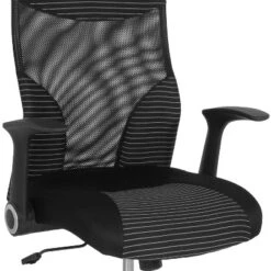 Emma And Oliver High Back Black/White Ergonomic Office Chair With Contemporary Mesh Design -Emma And Oliver GUEST f9fd88bc 9a99 444a b12d f1fedefe132e