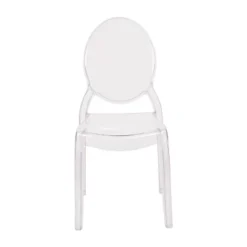 Emma And Oliver Set Of 4 Multifunctional Transparent Polycarbonate Resin Stacking Accent Chair With Extra Wide Seat For Vanity, Dining Room, Bedroom & Outdoor Events -Emma And Oliver GUEST fa9a2399 0299 497f 8c71 f36b9b6576f2