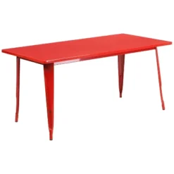 Emma And Oliver Commercial 31.5" X 63" Rectangular Colorful Metal Indoor-Outdoor Dining Table -Emma And Oliver GUEST fb0f629f b824 4ae9 a03a 60903e0f32b9