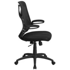 Emma And Oliver High Back Black Mesh 2-Paddle Ergonomic Office Chair Adjustable Lumbar, Arms -Emma And Oliver GUEST fbbd1a4f ed9e 4964 ba68 634b618f3a62