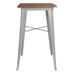 Emma And Oliver 23.75" Square Wood/Metal Indoor Bar Height Table
