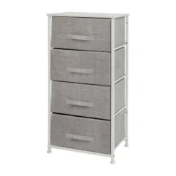 Emma And Oliver 4 Drawer Vertical Storage Dresser With Wood Top & Fabric Pull Drawers -Emma And Oliver GUEST fbf673cf 0bef 4a4e 812e 14b9f25390b2
