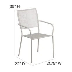 Emma And Oliver Commercial Grade Colorful Metal Patio Arm Chair With Square Back -Emma And Oliver GUEST fc1ee50f e3f3 481a 99be 3a98f3fe8252