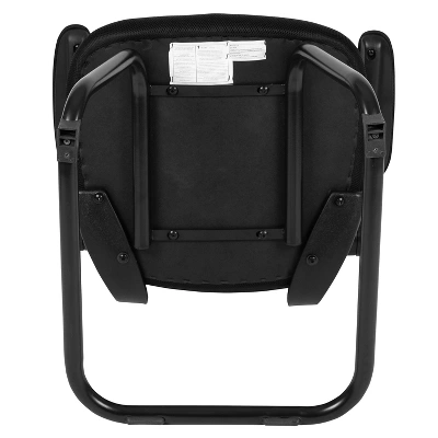 Emma And Oliver Black Mesh Sled Base Side Reception Guest Office Chair With Flip-Up Arms 9 Emma And Oliver Black Mesh Sled Base Side Reception Guest Office Chair With Flip-Up Arms - Image 9