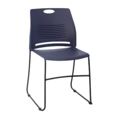 Emma And Oliver Heavy Duty 660 Lb. Capacity Ergonomic Polypropylene Stack Chair With Perforated Back And Steel Sled Base -Emma And Oliver GUEST fcad055c f33e 4767 bc39 e2a3537b21b5