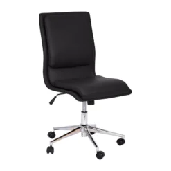 Emma And Oliver Modern Faux Leather Upholstered Mid-Back Home Office Chair With 5 Star Base And Pneumatic Seat Height Adjustment -Emma And Oliver GUEST fcce5e8f 45d7 4b28 86c9 6ac1d83a9f26