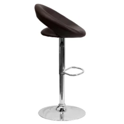 Emma And Oliver 2 Pack Contemporary Vinyl Rounded Orbit-Style Back Adjustable Height Barstool With Chrome Base -Emma And Oliver GUEST fcfba671 1e64 4972 9fea ab6f128d0e53