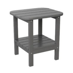 Emma And Oliver Two Tier Polyresin Adirondack Side Table - All-Weather For Indoor/Outdoor Use -Emma And Oliver GUEST fcfcfd2e f125 42b6 b124 6288dcbd44cd
