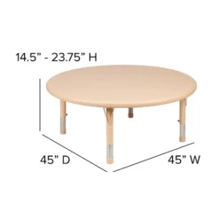 Emma And Oliver 45" Round Natural Plastic Height Adjustable Activity Table - School Table For 4 -Emma And Oliver GUEST fd16d9a9 e74d 4d43 8864 c668994b06ff