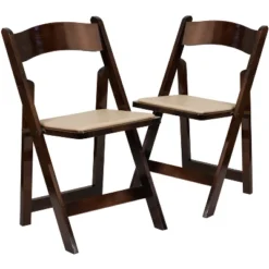 Emma And Oliver 2 Pack Wedding Party Event Wood Folding Chair With Vinyl Padded Seat -Emma And Oliver GUEST fd40b519 5a3b 4bb3 879d cb65b5a0260b