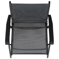 Emma And Oliver Black Outdoor Folding Patio Sling Chair / Portable Chair (2 Pack) -Emma And Oliver GUEST fd73b500 c1ea 44eb 997b 19e913493424