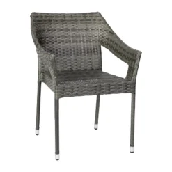 Emma And Oliver All-Weather Indoor/Outdoor Stacking Patio Dining Chairs With Steel Frame And Weather Resistant PE Rattan -Emma And Oliver GUEST fd761c70 b4e3 45c3 9910 66abdbba137a 1