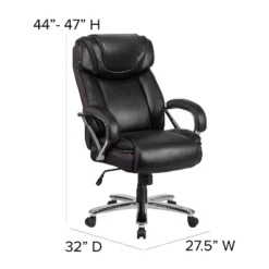 Emma And Oliver 500 Lb. Big & Tall Black LeatherSoft Ergonomic Office Chair With Extra Wide Seat -Emma And Oliver GUEST fdc330bb 72c4 41df bfea 1279940affa4