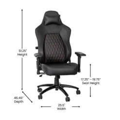 Emma And Oliver Ergonomic High Back Adjustable Gaming Chair With 4D Armrests, Head Pillow And Adjustable Lumbar Support -Emma And Oliver GUEST fdea898a c4ce 41dd a510 e80e285a8636