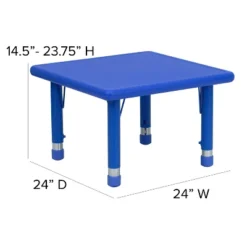 Emma And Oliver 24" Square Plastic Height Adjustable Activity Table -Emma And Oliver GUEST fdf2af50 b140 476f ba13 f682a8c6f169