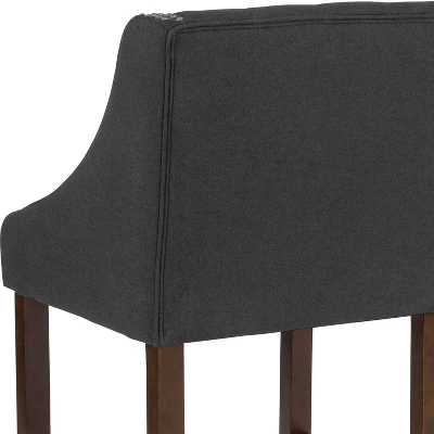 Emma And Oliver 24"H Transitional Tufted Walnut Counter Stool 5 Emma And Oliver 24"H Transitional Tufted Walnut Counter Stool - Image 5