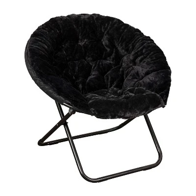 Emma And Oliver Oversize Folding Saucer Chair With Cozy Faux Fur Cushion And Metal Frame For Dorms, Bedrooms, Apartments And More 11 Emma And Oliver Oversize Folding Saucer Chair With Cozy Faux Fur Cushion And Metal Frame For Dorms, Bedrooms, Apartments And More - Image 11