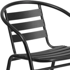 Emma And Oliver Metal Restaurant Dining Stack Chair With Aluminum Slats -Emma And Oliver GUEST fef46f04 066f 44e8 954e 5f8bb693ab6e
