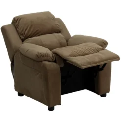 Emma And Oliver Deluxe Padded Contemporary Kids Recliner With Storage Arms -Emma And Oliver GUEST ff5e9b9b 78db 4d26 a687 bcdf1879a58c