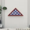 Emma And Oliver Rustic Military Flag Shadow Box For 9.5' X 5' American Veteran Burial Flag - Wall Mount Or Freestanding