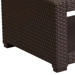 Emma And Oliver Chocolate Brown Faux Rattan Coffee Table -Emma And Oliver GUEST ff8376e7 96c3 477a acd7 0d395db0d3eb